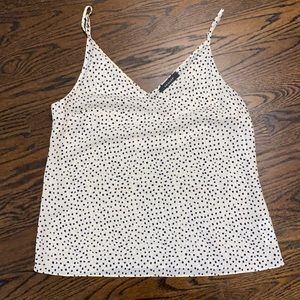 Cream and Navy Polka Dot Layering Tank